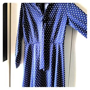 Vintage blue and white polkadot dress